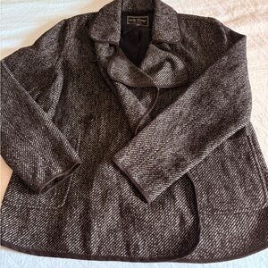 Lucky Brand Black and White Pea Coat Wool Blend